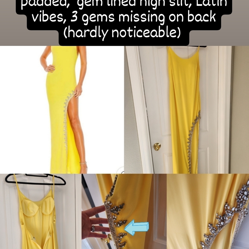 Yellow Sexy Mac Duggal Prom Dress